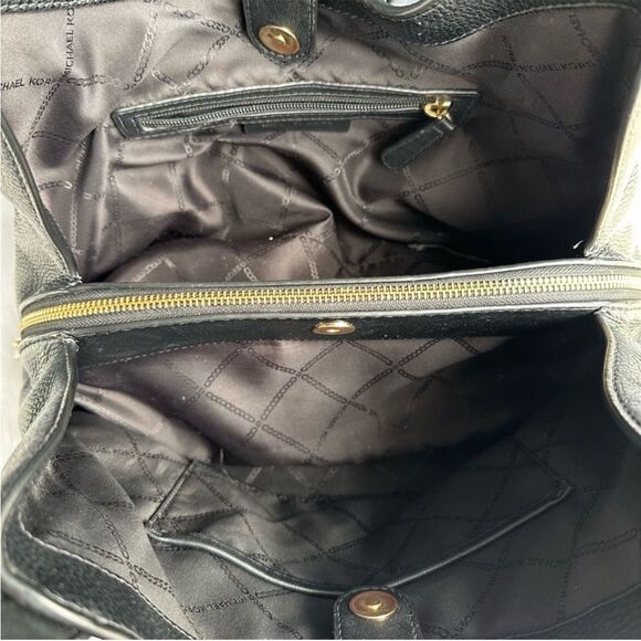 MICHAEL KORS Black Leather Nolita Raven Selma Fulton Tote Hobo Shoulder Bag - Picture 9 of 11